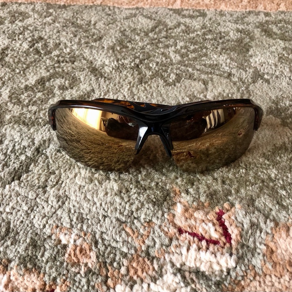 Men's Sport Shield Sunglasses - Brown Mirrored Lenses